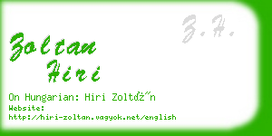 zoltan hiri business card